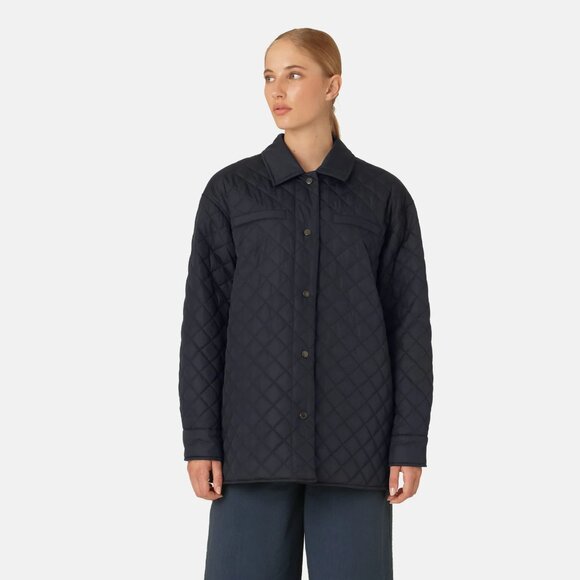 ILSE JACOBSEN ART34 QUILTED SHIRT JACKET  - BLACK, NEW, sz. EU34 - Picture 1 of 5